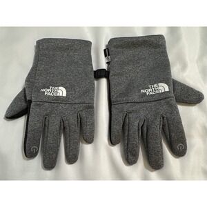 The North Face Youth Gloves Small Gray Touchscreen Grip U/R Powered ETIP Thin